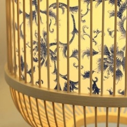 Nástěnné svítidlo s designem klece Creative Bambusové závěsné nástěnné svítidlo Dekorativní noční svítidlo