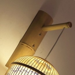 Nástěnné svítidlo s designem klece Creative Bambusové závěsné nástěnné svítidlo Dekorativní noční svítidlo