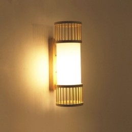 Vertikální bambusové nástěnné svítidlo Creative Round Wall Sconce Osvětlení nočních schodů