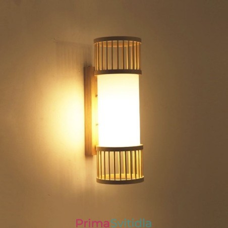 Vertikální bambusové nástěnné svítidlo Creative Round Wall Sconce Osvětlení nočních schodů Vertikální bambusové nástěnné svítidlo Creative Round Wall Sconce Osvětlení nočních schodů