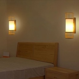 Vertikální bambusové nástěnné svítidlo Creative Round Wall Sconce Osvětlení nočních schodů