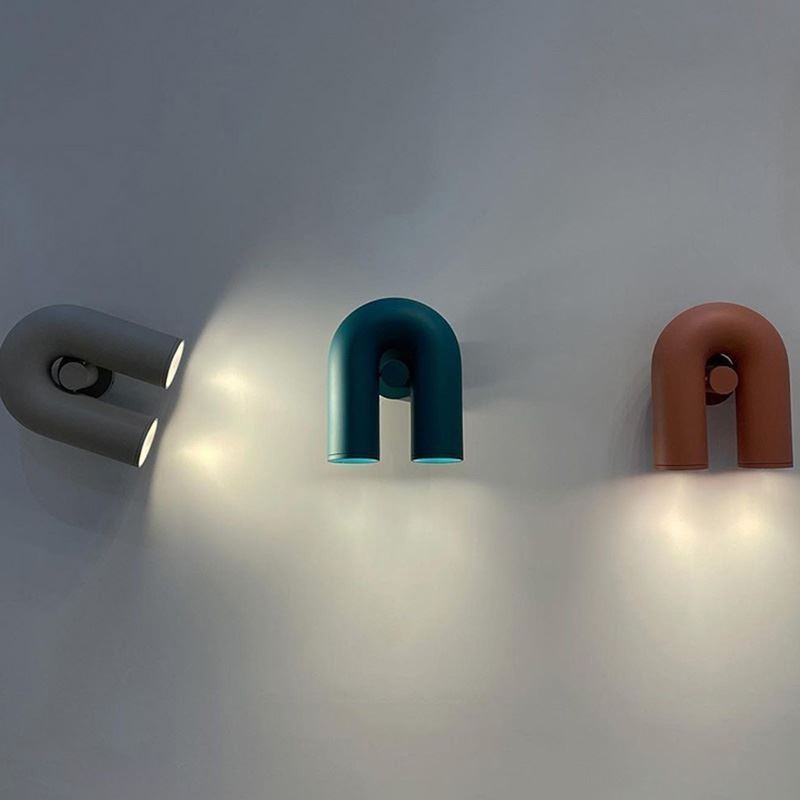 Nástěnné svítidlo ve tvaru U Minimalistické kreativní nástěnné svítidlo 90 otočné stínidlo