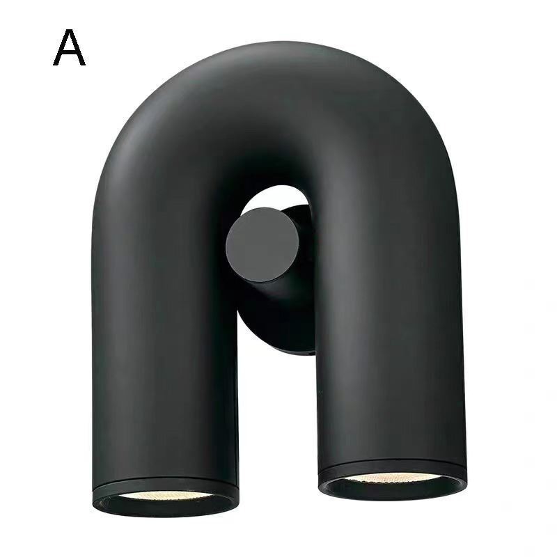 Nástěnné svítidlo ve tvaru U Minimalistické kreativní nástěnné svítidlo 90 otočné stínidlo