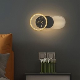 Nástěnné svítidlo Moderní minimalistické nástěnné svítidlo s hodinami z akrylového tepaného železa