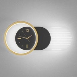 Nástěnné svítidlo Moderní minimalistické nástěnné svítidlo s hodinami z akrylového tepaného železa