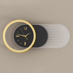 Nástěnné svítidlo Moderní minimalistické nástěnné svítidlo s hodinami z akrylového tepaného železa