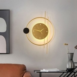 Hodiny Nástěnné Světlo Moderní Minimalistické Nástěnné Svítidlo z tepaného železa A