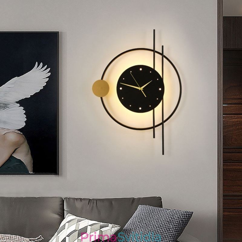 Hodiny Nástěnné Světlo Moderní Minimalistické Nástěnné Svítidlo z tepaného železa A