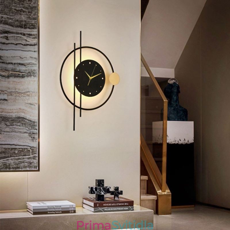 Hodiny Nástěnné Světlo Moderní Minimalistické Nástěnné Svítidlo z tepaného železa A