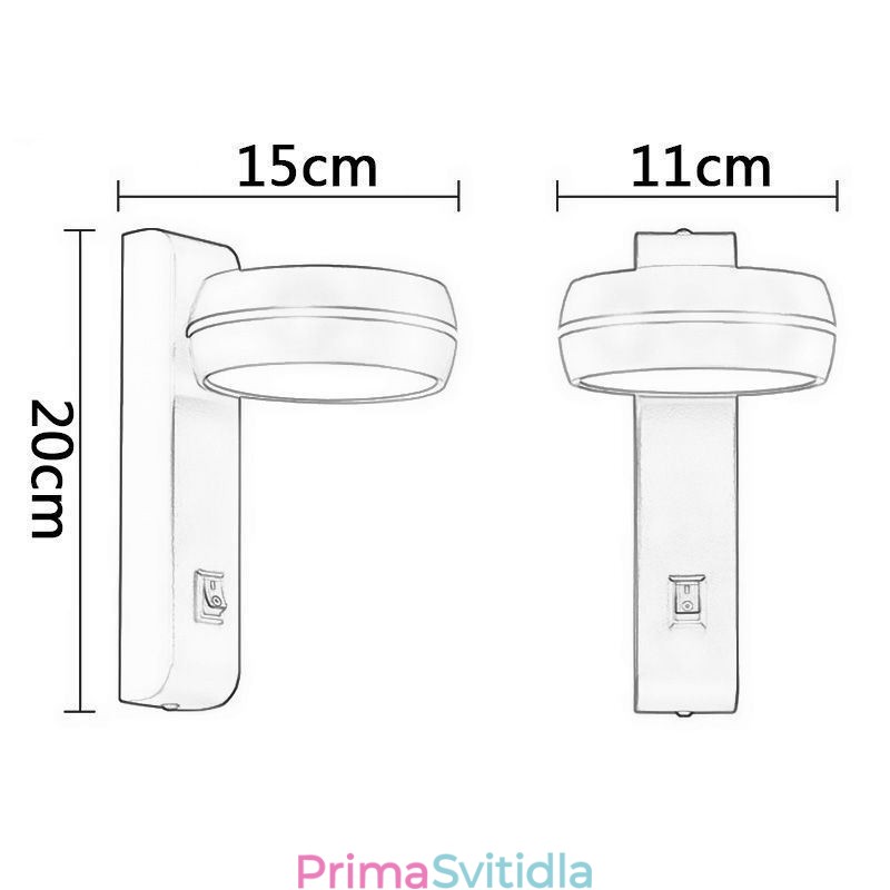 Otočná nástěnná lampa Moderní minimalistické nástěnné svítidlo
