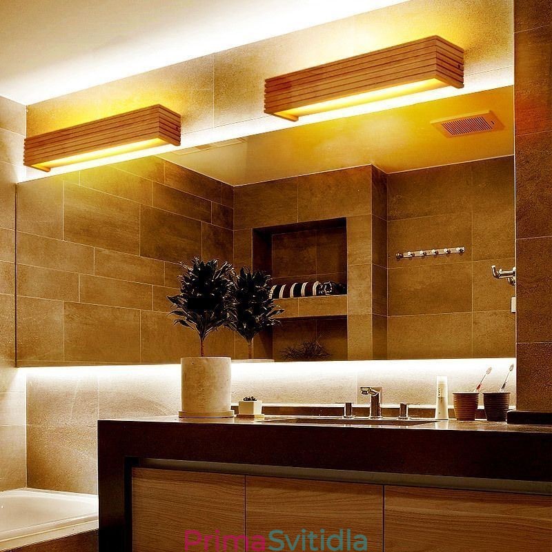 Dřevěná nástěnná svítidla v japonském stylu Lampa Koupelnová domácí nástěnné svítidlo