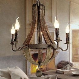 Lustr 5 světel Vintage Retro Country Living Jídelní Kov
