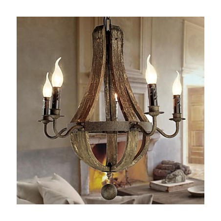 Lustr 5 světel Vintage Retro Country Living Jídelní Kov Lustr 5 světel Vintage Retro Country Living Jídelní Kov