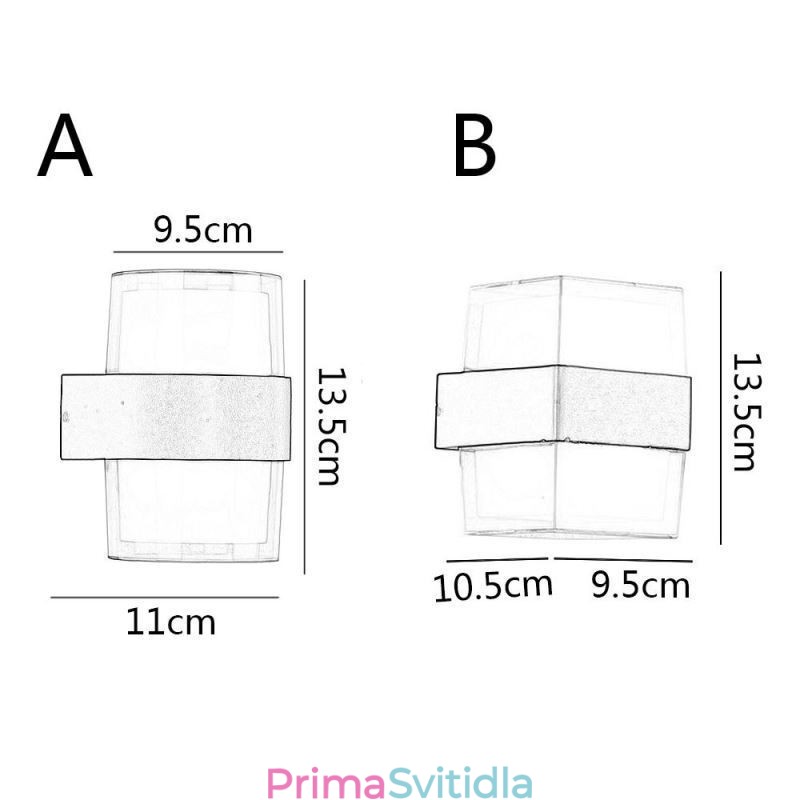 Akrylové minimalistické nástěnné svítidlo Vodotěsné nástěnné svítidlo na terasu