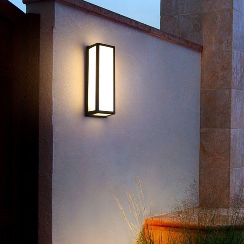 Obdélníkové nástěnné svítidlo Moderní vodotěsná nástěnná lampa Villa Veranda