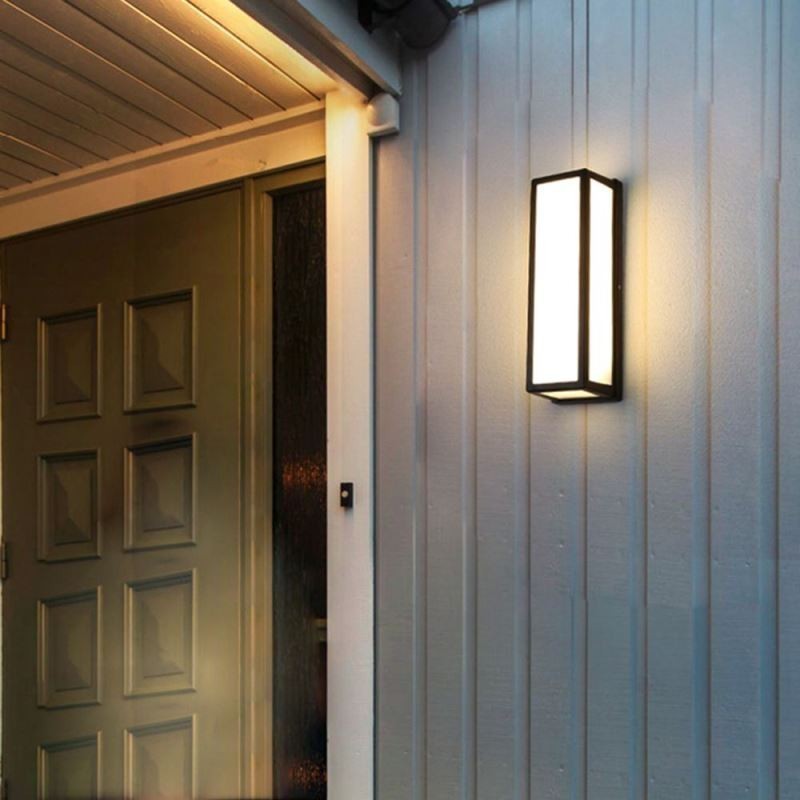Obdélníkové nástěnné svítidlo Moderní vodotěsná nástěnná lampa Villa Veranda