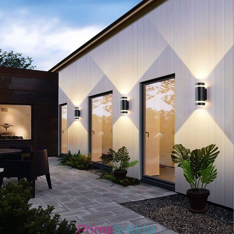 Nástěnné svítidlo Vodotěsné Up Down hliníkové dvojité nástěnné svítidlo