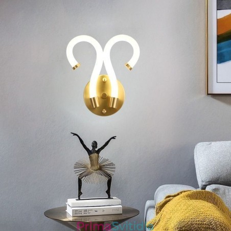 Moderní nástěnné světlo Creativity Sconce Nástěnná lampa Měděný Ovčí roh 2 světla
