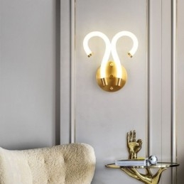 Moderní nástěnné světlo Creativity Sconce Nástěnná lampa Měděný Ovčí roh 2 světla