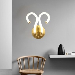 Moderní nástěnné světlo Creativity Sconce Nástěnná lampa Měděný Ovčí roh 2 světla
