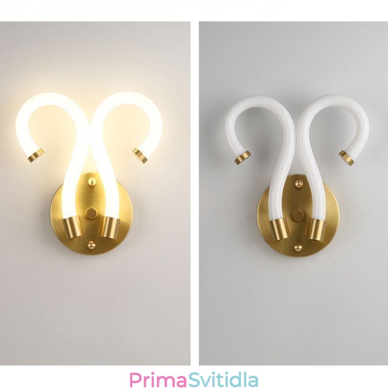 Moderní nástěnné světlo Creativity Sconce Nástěnná lampa Měděný Ovčí roh 2 světla