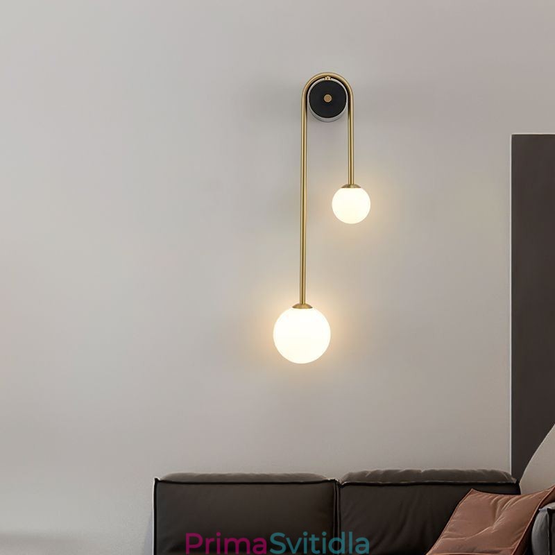 Globe skleněné nástěnné svítidlo moderní mosazné nástěnné svítidlo