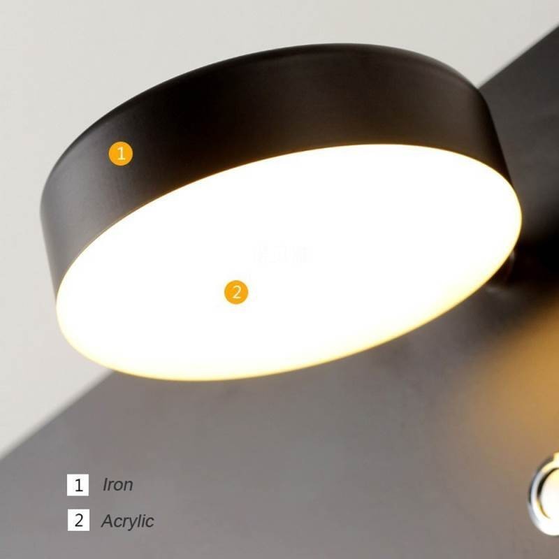 Nástěnná lampa otočné svítidlo s nabíjecím portem USB
