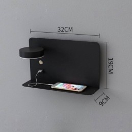 Nástěnná lampa otočné svítidlo s nabíjecím portem USB