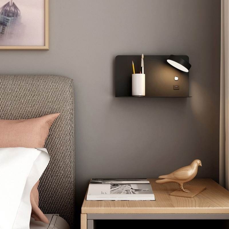 Nástěnná lampa otočné svítidlo s nabíjecím portem USB