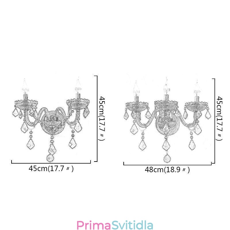 European Crystal Sconce Wall Light Red Color Light