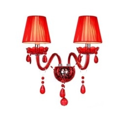 European Wall Light Crystal Sconce červená barva