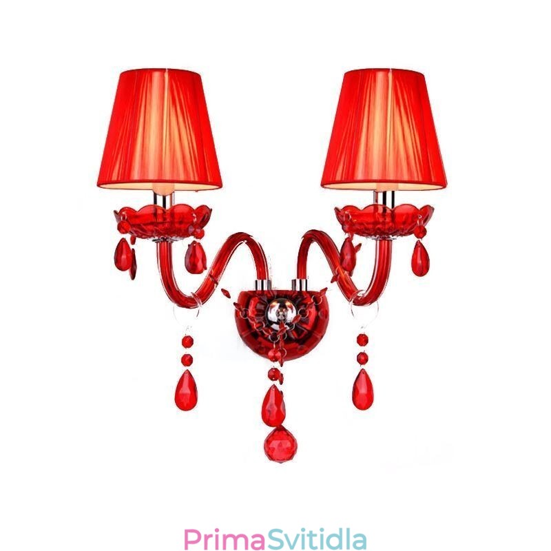 European Wall Light Crystal Sconce červená barva