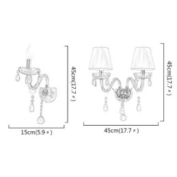 European Wall Light Crystal Sconce červená barva