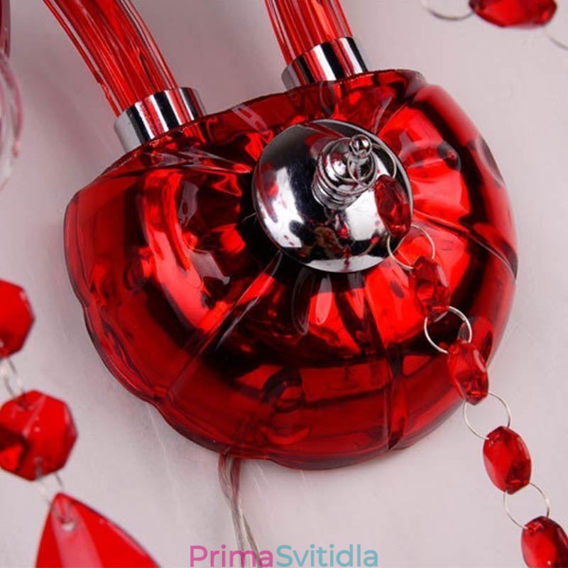 European Wall Light Crystal Sconce červená barva