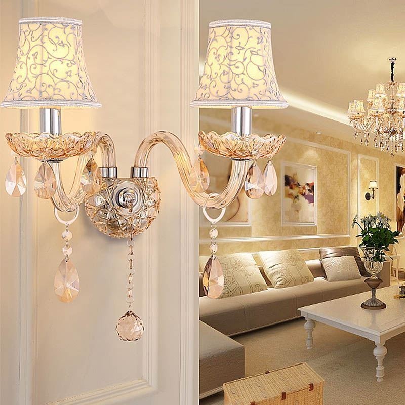 Elegantní nástěnná světelná ulička v evropském stylu Crystal Sconce