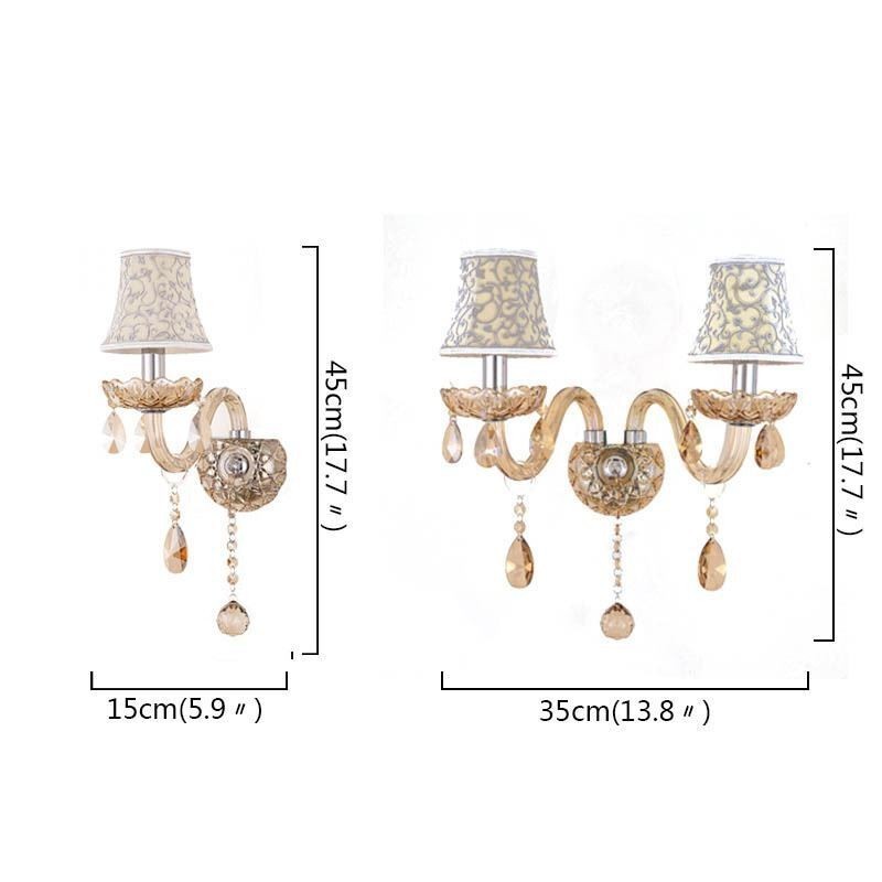 Elegantní nástěnná světelná ulička v evropském stylu Crystal Sconce