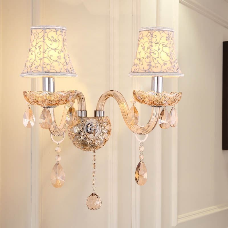 Elegantní nástěnná světelná ulička v evropském stylu Crystal Sconce