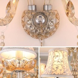 Elegantní nástěnná světelná ulička v evropském stylu Crystal Sconce