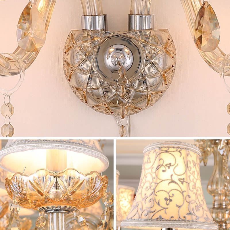 Elegantní nástěnná světelná ulička v evropském stylu Crystal Sconce