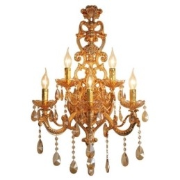 Luxusní křišťálové svítidlo European Wall Light Zinek Alloy Five Light Aisle