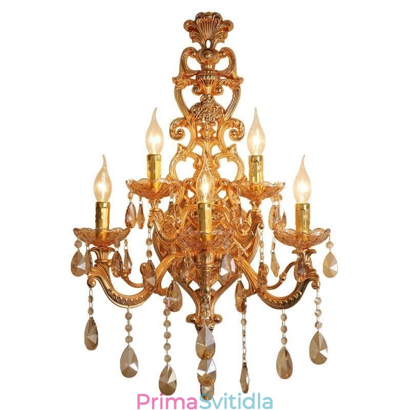 Luxusní křišťálové svítidlo European Wall Light Zinek Alloy Five Light Aisle