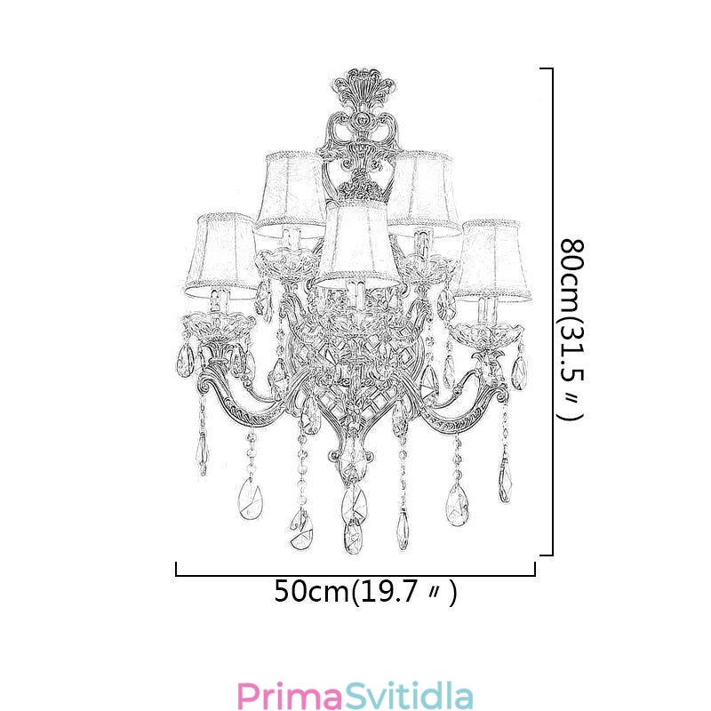 Luxusní křišťálové svítidlo European Wall Light Zinek Alloy Five Light Aisle