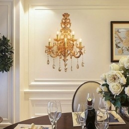 Luxusní křišťálové svítidlo European Wall Light Zinek Alloy Five Light Aisle