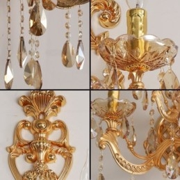 Luxusní křišťálové svítidlo European Wall Light Zinek Alloy Five Light Aisle