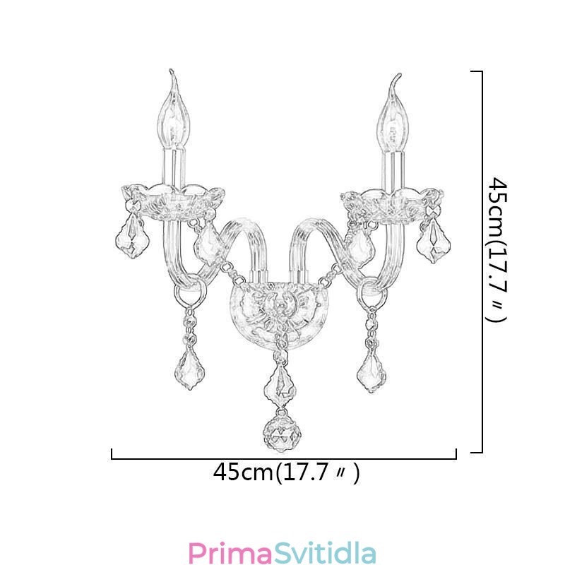 Evropské křišťálové svítidlo elegantní dvě lehké nástěnné světelné schody