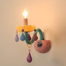 Evropské křišťálové svítidlo Macaron barevné nástěnné světlo