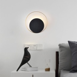 Moderní nástěnné svítidlo Černé kruhové nástěnné svítidlo Creative Lamp Noční osvětlení