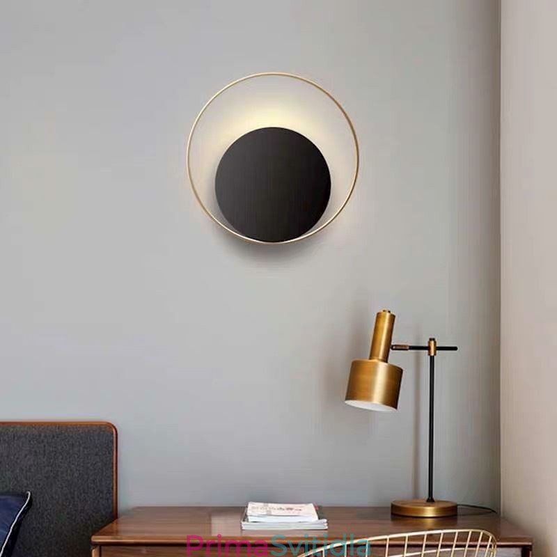 Moderní nástěnné svítidlo Černé kruhové nástěnné svítidlo Creative Lamp Noční osvětlení