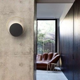 Moderní nástěnné svítidlo Černé kruhové nástěnné svítidlo Creative Lamp Noční osvětlení