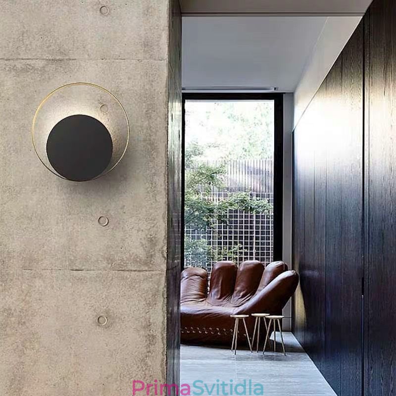 Moderní nástěnné svítidlo Černé kruhové nástěnné svítidlo Creative Lamp Noční osvětlení